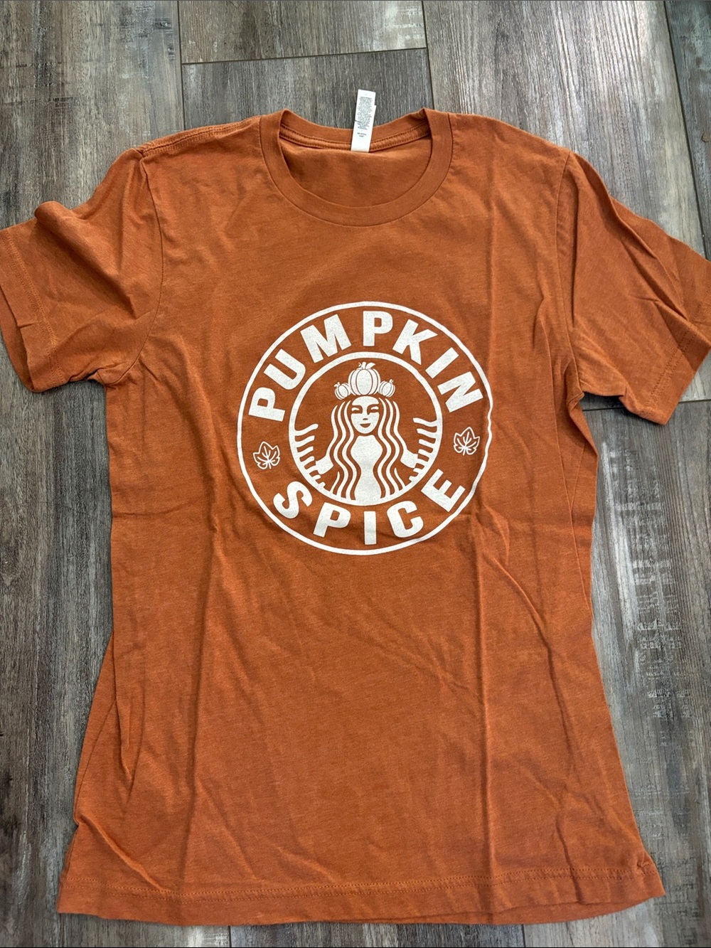 Pumpkin Spice Graphic Tee – Orange | Size medium